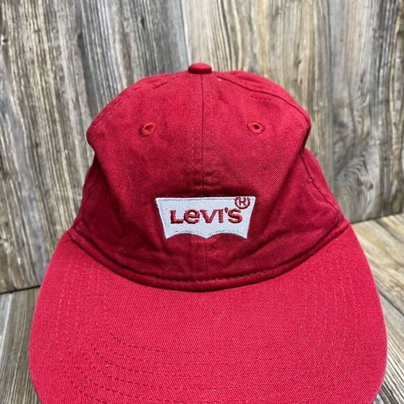 Levis Youth Baseball Cap Hat Strap Back Adjustable Embroidered Red - Picture 5 of 6
